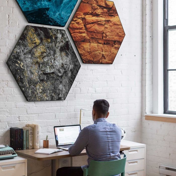 Acoustic Hexagon Panels with Custom Print 2