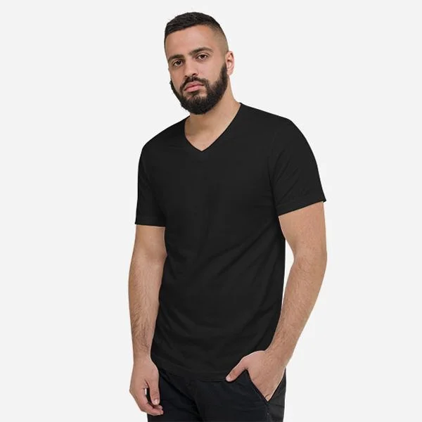 Unisex T-Shirt mit V-Ausschnitt und Druck - productafbeelding 11