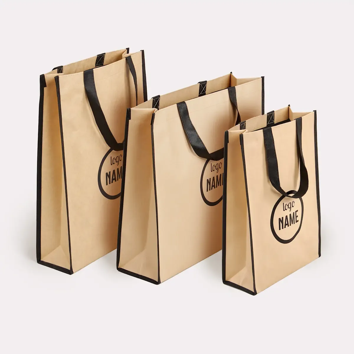 Shopper non-tissé avec kraft brun
