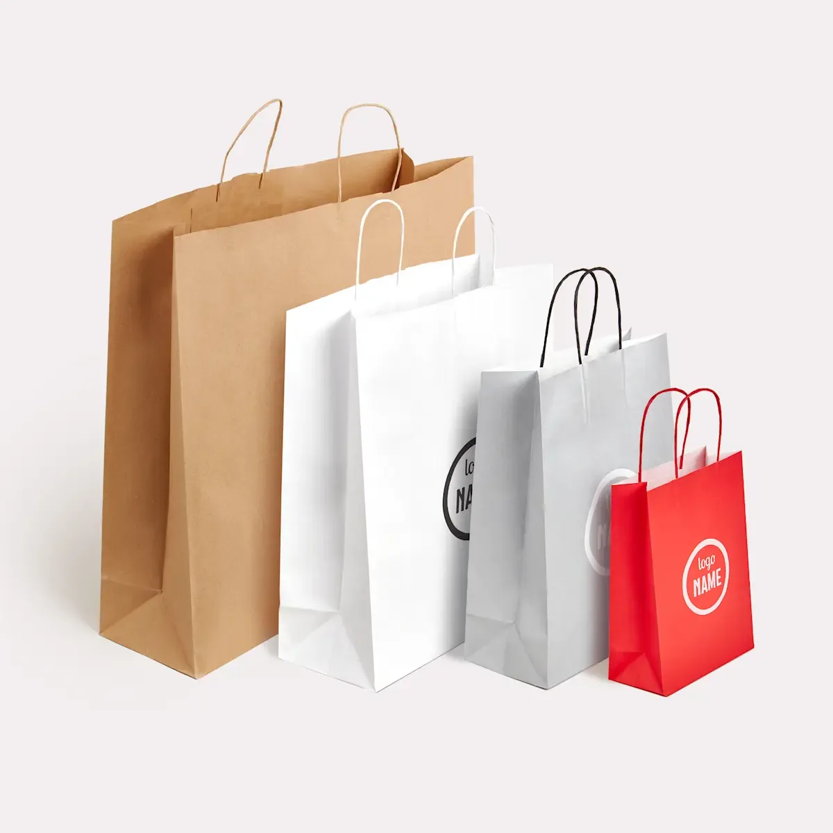 Paper bag with twisted cord - screen printing