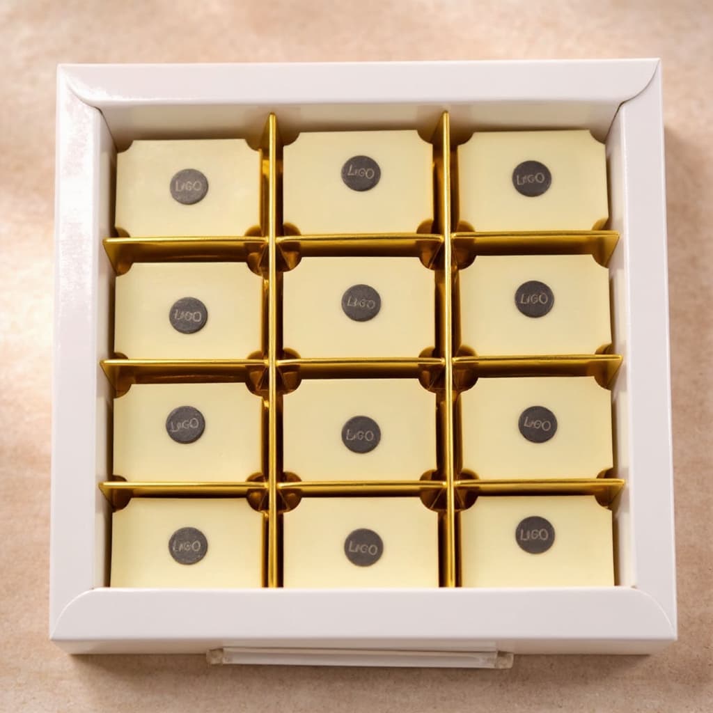 12 bonbons au chocolat avec logo en coffret cadeau - productafbeelding 1