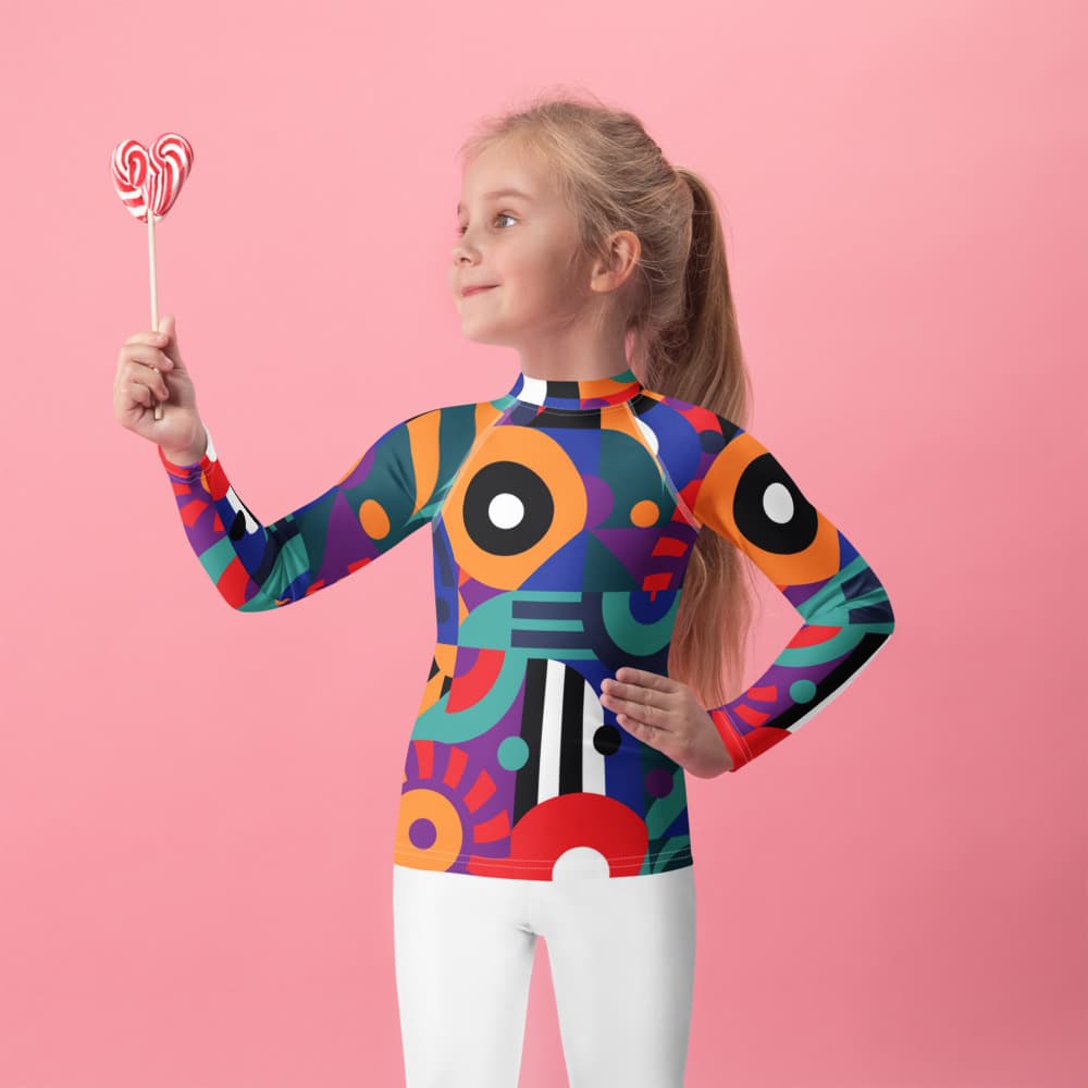 Kinder rashguard met all-over print