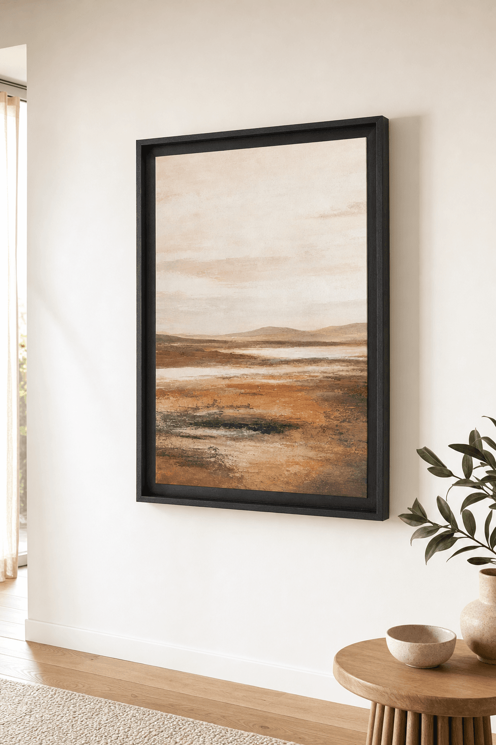 Caisse américaine en bois noir pour toile