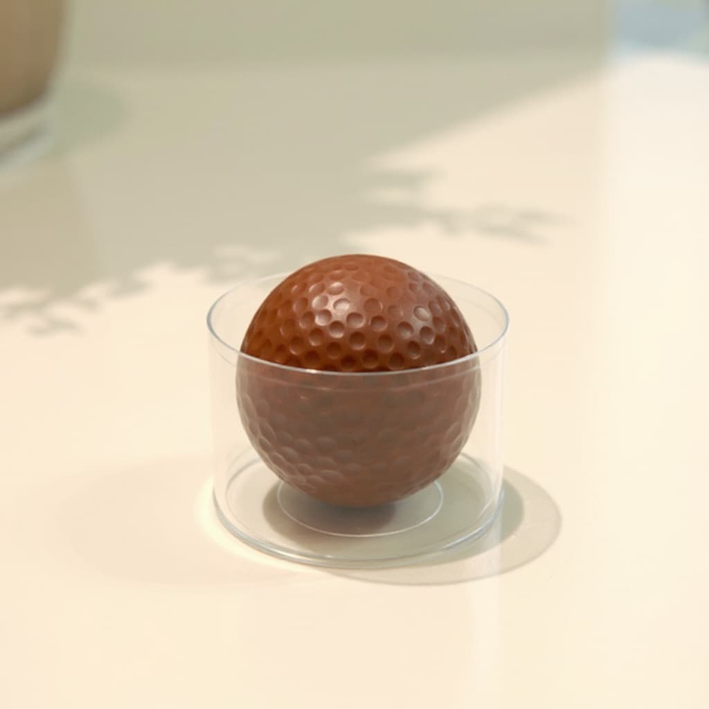 Balle de golf en chocolat en tube avec logo - productafbeelding 1