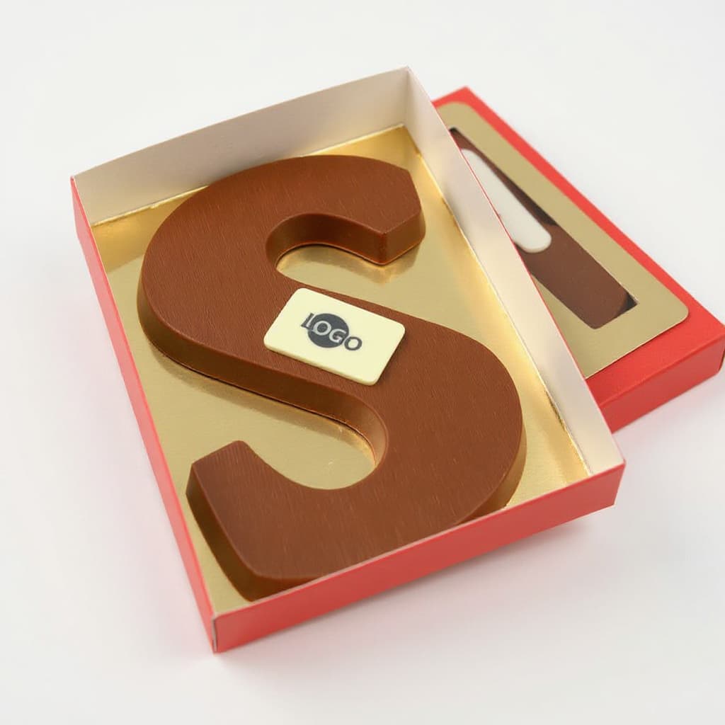 Chocolate letter with logo 200 g (A to Z)