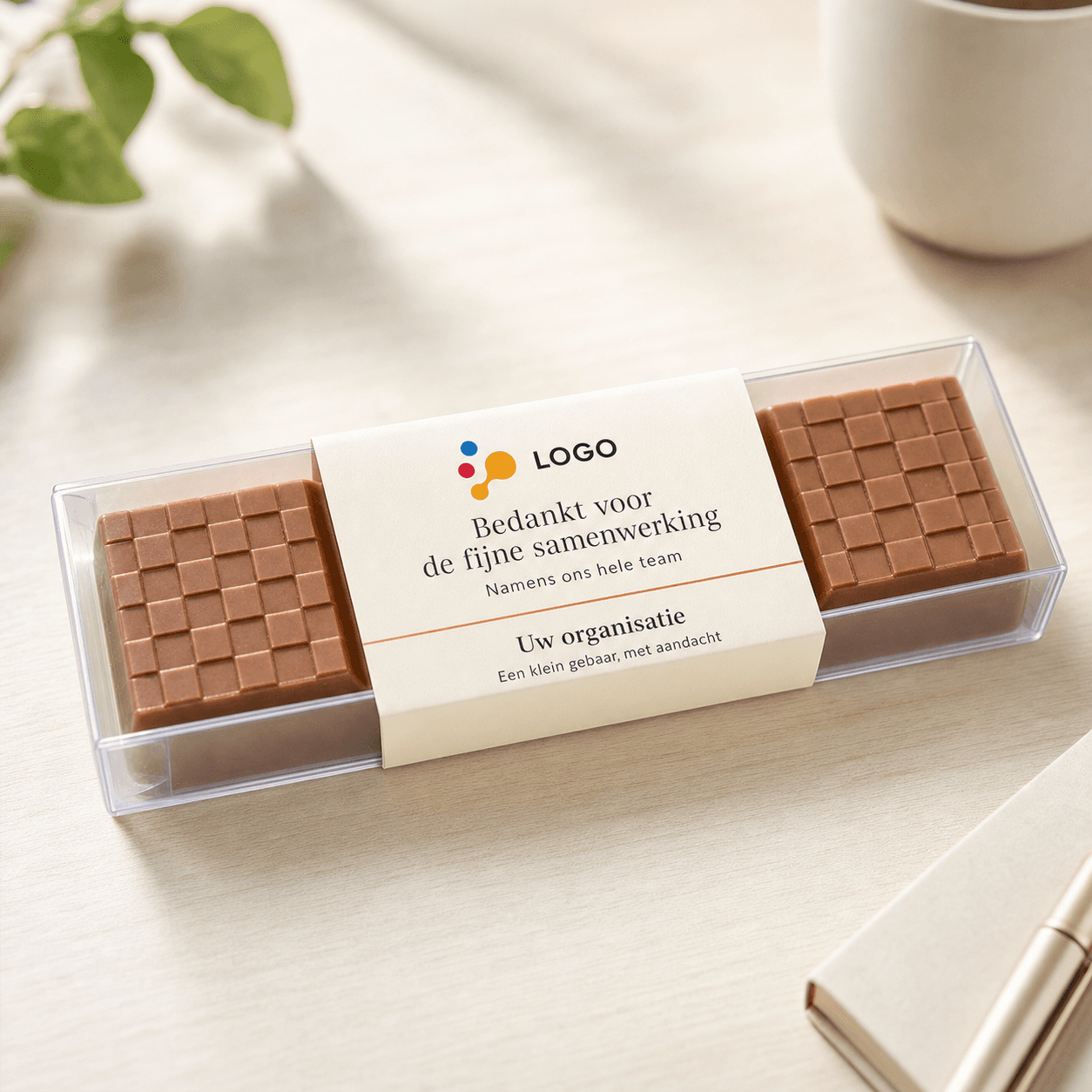 Schokoladentafel 80 g mit Logo-Banderole - productafbeelding 1