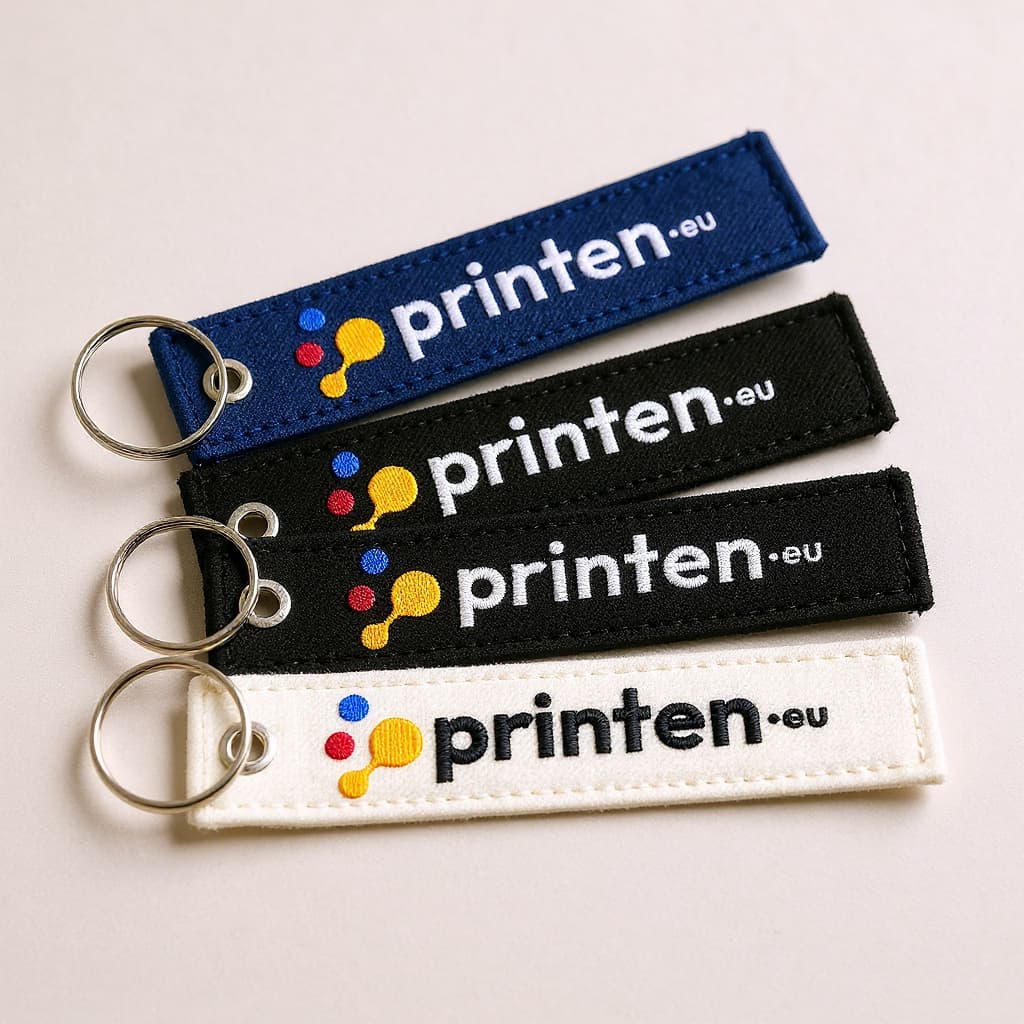 Geborduurde sleutelhangers met eigen logo - productafbeelding 1