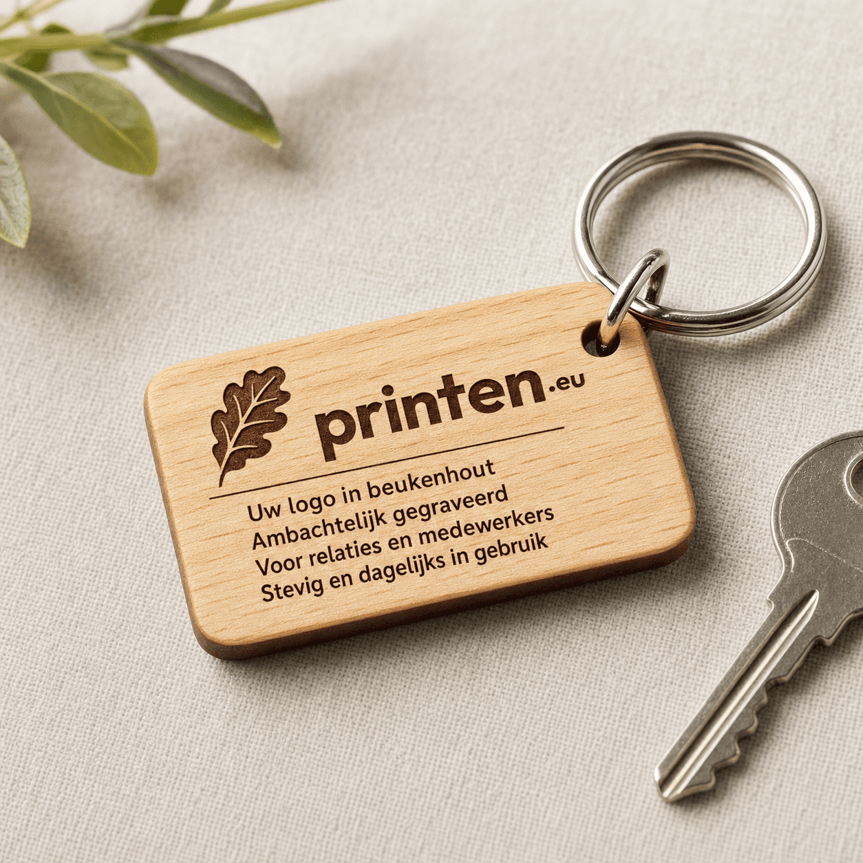 Porte-clés en bois gravé - productafbeelding 1