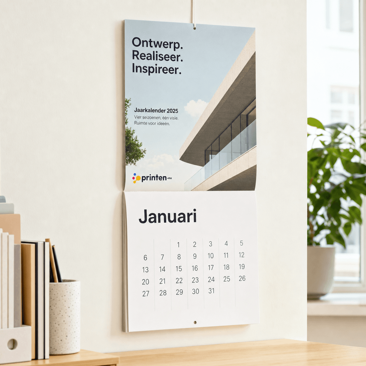 Muurkalender geniet | Full colour bedrukte jaarkalender