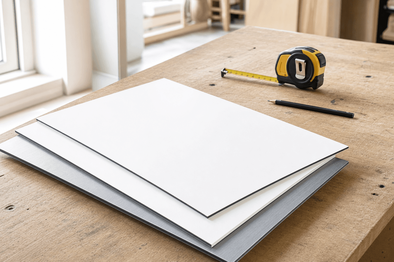 Unprinted sheet material cut to size