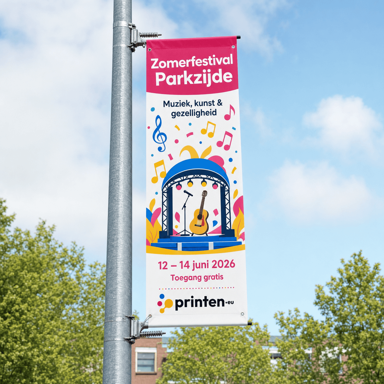 Bedrukte lantaarnpaalbanner - productafbeelding 1