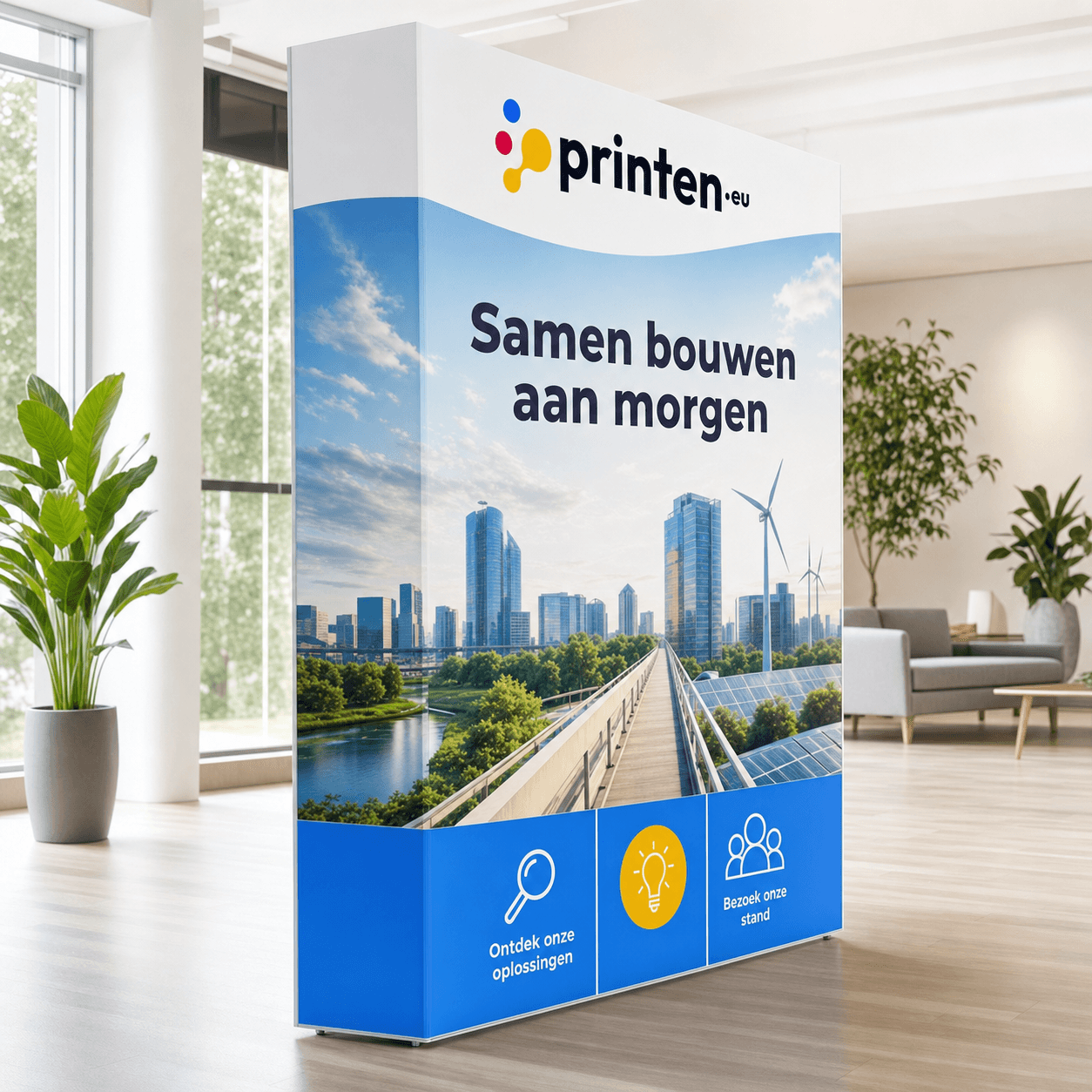 Pop-up wand met full colour bedrukking voor beurzen en evenementen