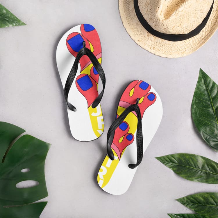 Slippers met print
