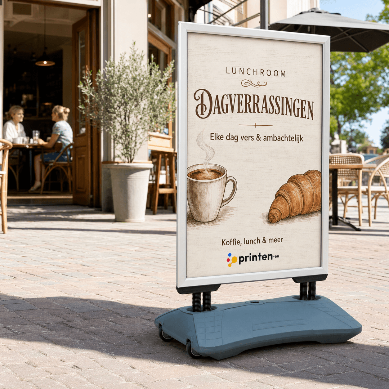Stoepbord met watertank