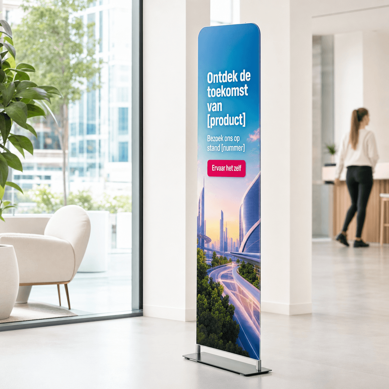 Zipper banner met aluminium frame en tas