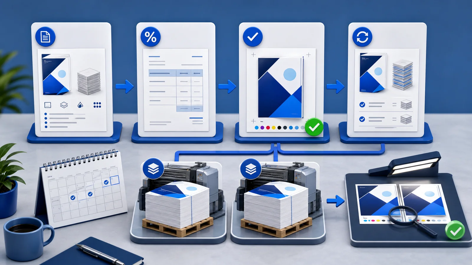 Business workflow from quote and invoice to production and repeat order
